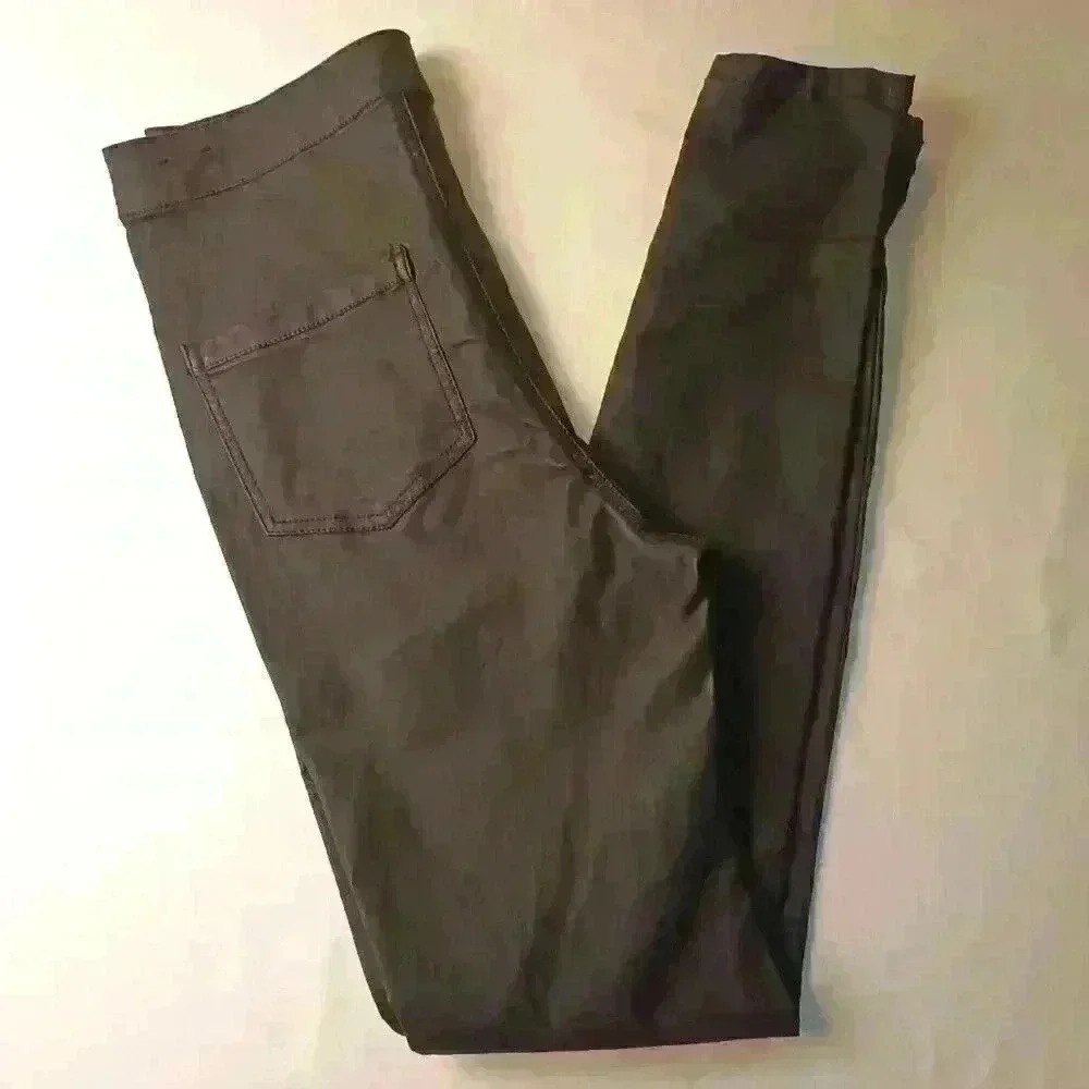 Missguided Women Vice High Waist Tube Jean Black Size 8 Coated Skinny Denim